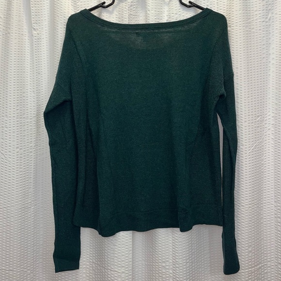 ❤️4for$20! American Eagle Dark Green Scoop Neck Sweater Size Small - Picture 3 of 3
